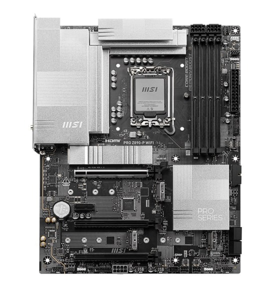 MSI Pro Z890-P Wi-Fi Anakart: LGA1851, DDR5 9200MHz (OC), PCIe 5.0, 4xM.2, HDMI, DP, Wi-Fi 7, USB 20Gbps, 5G LAN, ATX