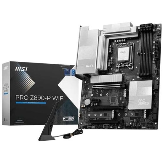 MSI Pro Z890-P Wi-Fi Anakart: LGA1851, DDR5 9200MHz (OC), PCIe 5.0, 4xM.2, HDMI, DP, Wi-Fi 7, USB 20Gbps, 5G LAN, ATX