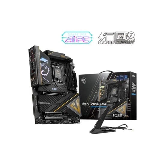 MSI MEG Z890 ACE LGA1851 DDR5 ATX Anakart - 9200MHz (OC), 5xM.2, 2xTB4, 10G LAN, WiFi 7, USB 20Gbps, HDMI