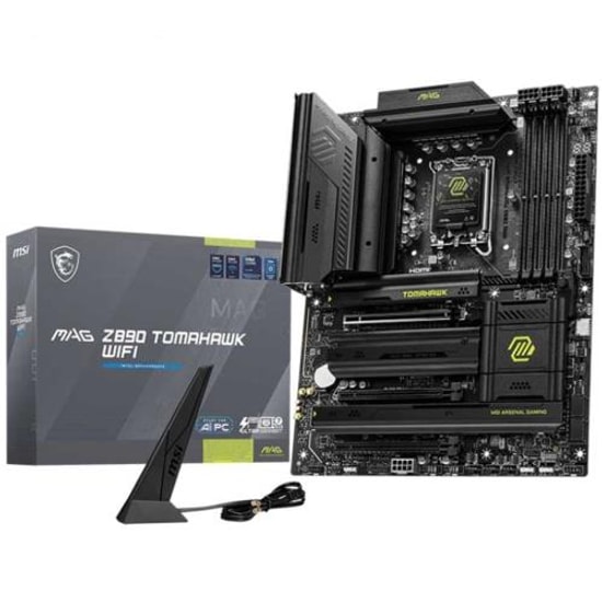 MSI MAG Z890 Tomahawk WiFi Anakart: Intel LGA1851, DDR5 9200MHz(OC), Wi-Fi 7, Çift M.2, USB4, 5G LAN, Hdmi, DP, ATX