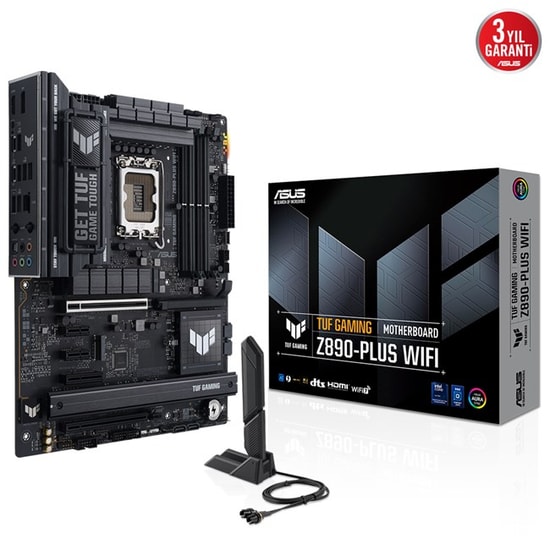 Asus TUF Gaming Z890-PLUS WiFi: Intel LGA1851 ATX Anakart, DDR5, PCIe 5.0, WiFi 7, 4xM.2, 4xDimm, USB4, 2.5G LAN