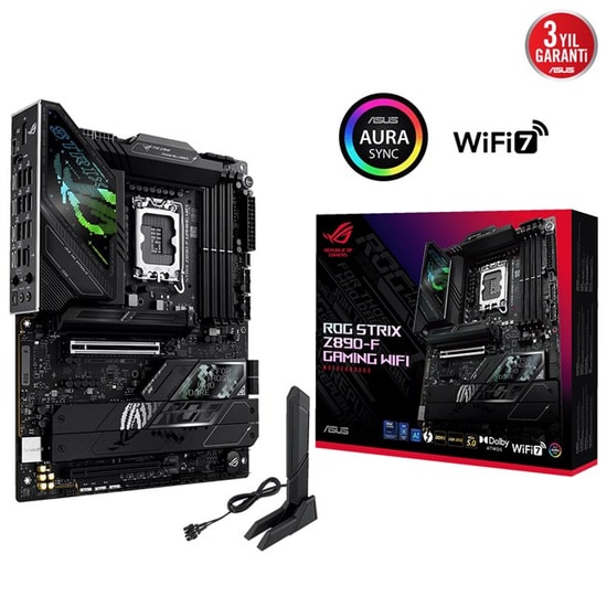 Asus ROG Strix Z890-F Gaming WiFi Anakart: Intel LGA1851, DDR5 9066MHz, 5xM.2, VRM, HDMI, DP, WiFi 7, Thunderbolt 4, ATX