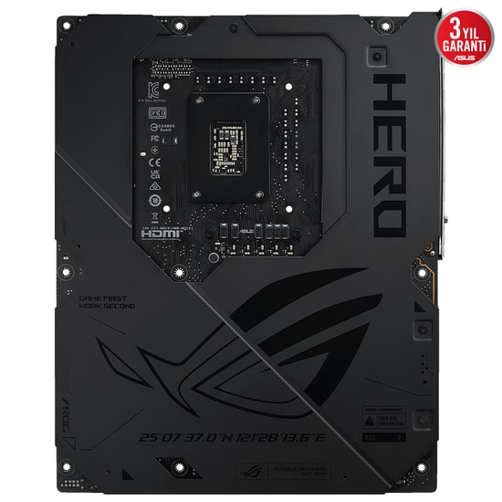 Asus Rog Maximus Z890 Hero Intel 1851P DDR5 9200 Hdmi 6xM2 Usb3.2 Atx 2xThunderbolt4 WiFi 7 4xDimm 192Gb Max Ana Kart
