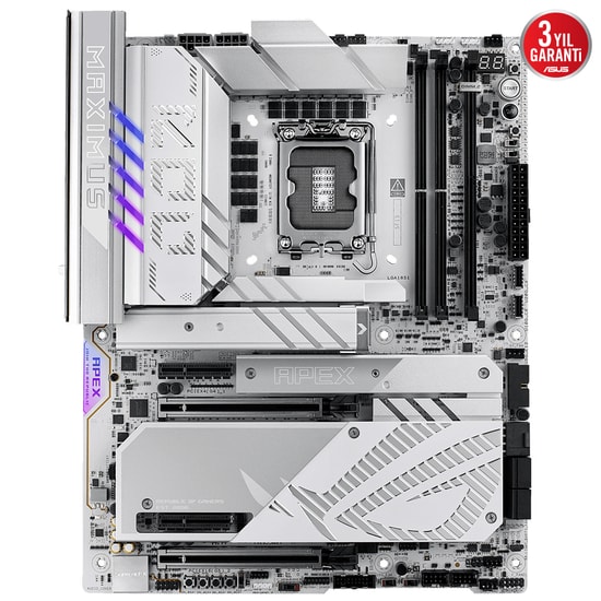 Asus Rog Maximus Z890 Apex Intel 1851P DDR5 9600 Hdmi 6xM2 Usb3.2 Atx 2xThunderbolt4 WiFi 7 2xDimm 96Gb Max Ana Kart
