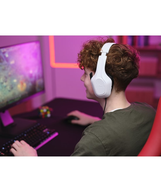 Trust GXT 415 Zirox Kulak Üstü Kablolu Beyaz Gaming Kulaklık (TRU25147) - 50mm Neodimyum Sürücü, 3.5mm Jak, Kumandalı