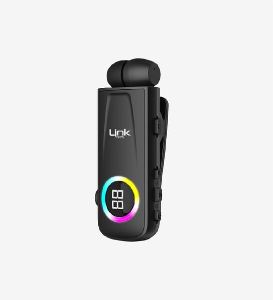 Linktech V82 Siyah Solid Led Ekranlı Titreşimli Makaralı Bluetooth Kulaklık