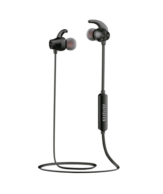 AIWA ESTBT-400BK IPX5 Bluetooth Siyah Spor Kulaklık - 10mm Neodimyum Sürücü, BT 5.0, Mikrofonlu, Kumandalı, 80mAh Pil