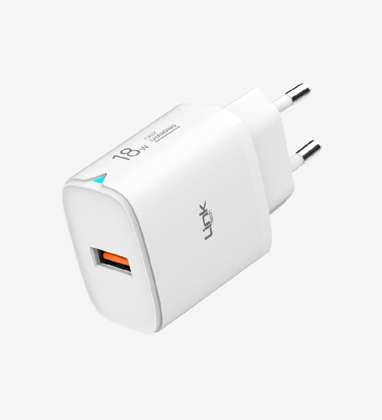 Linktech C304 18W Beyaz Hızlı Şarj Adaptörü (LSC-C304/WHITE) - QC 3.0, USB Type-A, 18W Güç, Akım Korumalı Şarj Aleti