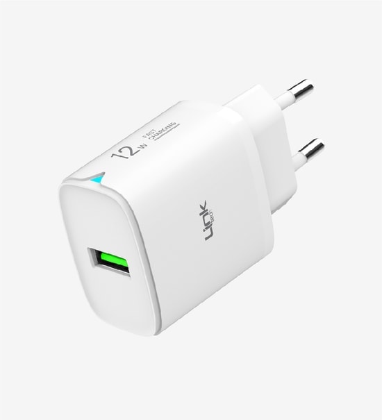 Linktech C302 12W Lightning Kablolu Hızlı Şarj Aleti (LSC-C302/WHITE) - 2.4A Güç, Duvar Tipi, Beyaz Adaptör Set