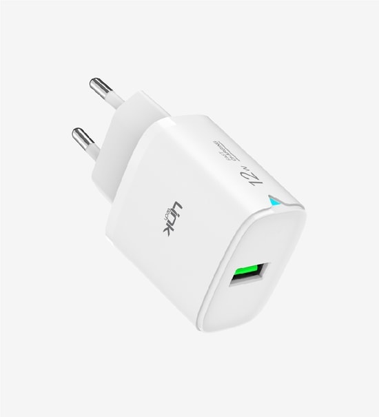 LinkTech C301 12W Micro USB Kablolu Hızlı Şarj Cihazı (LSC-C301/WHITE) - Duvar Tipi, 1 Adet USB-A Çıkışı, Beyaz