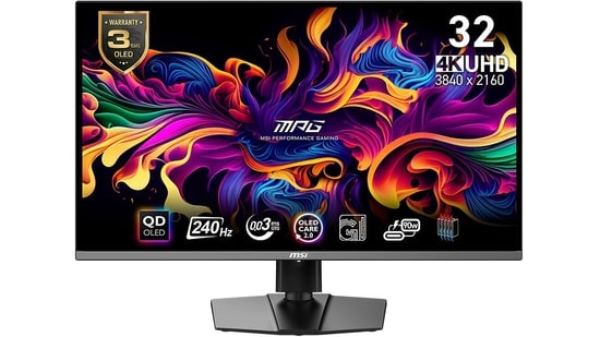 MSI MPG 321URX QD-OLED 31.5" 4K 240Hz 0.03ms Oyuncu Monitörü - 3840x2160 UHD, HDR, G-Sync Compatible, HDMI, Type-C