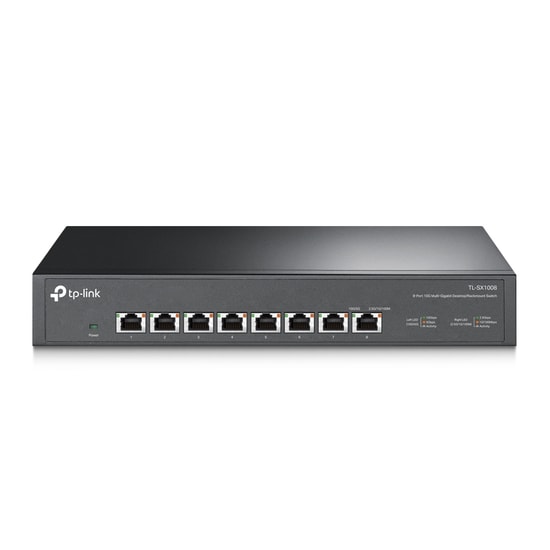 TP-Link TL-SX1008 8 Port 10G Multi Gigabit Switch - Metal Kasa, 160 Gbps Hız, Yönetilemez, Tak-Çalıştır, Fanlı Soğutma