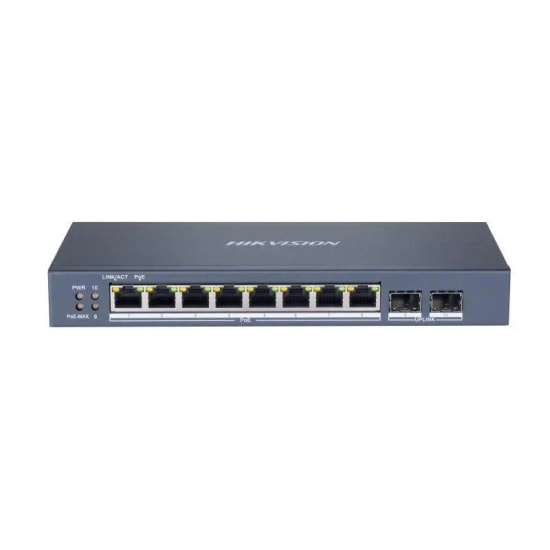 Hikvision DS-3E1510P-SI 8 Port Gigabit 2 Port Gigabit Sfp Uplink 110W 300 Metre Poe Smart Yönetilebilir Rackmount Switch