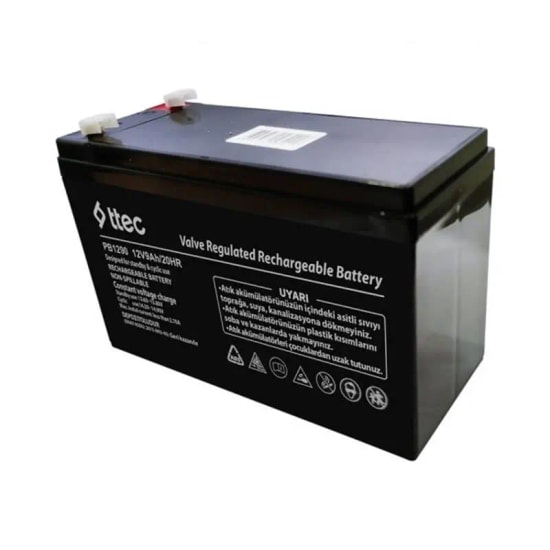 Ttec 12V 9Ah Bakımsız Kuru Tip Akü - Güçlü Performans, Uzun Ömürlü, Sızdırmaz, Derin Döngülü (Deep Cycle) Akü