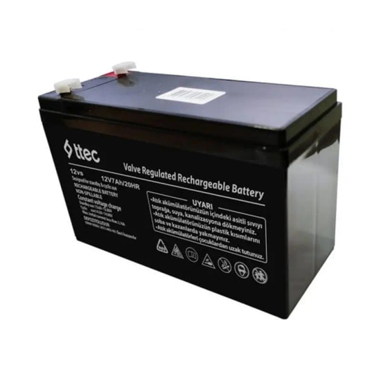 TTEC 12V 7AH Bakımsız Kuru Akü - 12V 7A Güvenlik ve Enerji Sistemleri için İdeal, Uzun Ömürlü Akü