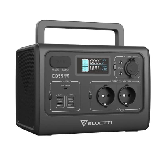 Bluetti EB55 537WH Taşınabilir Güç İstasyonu - 700W 537Wh Kapasite LiFePO4 Pil, USB-C Hızlı Şarj, Güç Kaynağı Ünitesi