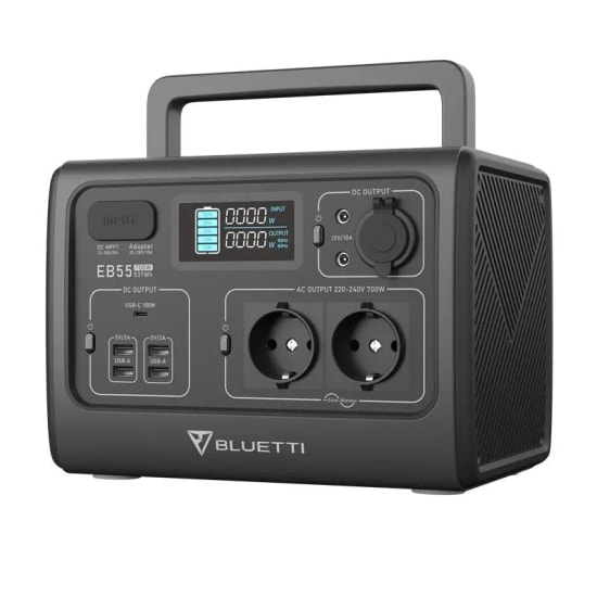 Bluetti EB55 537WH Taşınabilir Güç İstasyonu - 700W 537Wh Kapasite LiFePO4 Pil, USB-C Hızlı Şarj, Güç Kaynağı Ünitesi