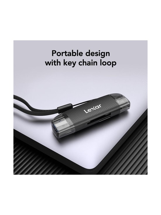 Lexar LRW310X-BNBNG USB 3.1 Kart Okuyucu - Çift Yuvalı, USB-A ve USB-C Bağlantı, SD ve MicroSD Kart Desteği