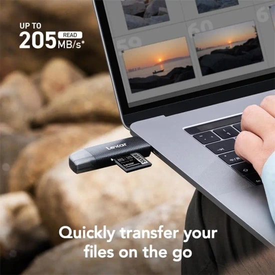 Lexar LRW310X-BNBNG USB 3.1 Kart Okuyucu - Çift Yuvalı, USB-A ve USB-C Bağlantı, SD ve MicroSD Kart Desteği