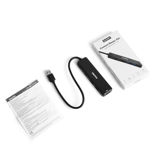 Dark Connect Master X5C USB 3.2 Gen1 Çoklayıcı (DK-AC-USB347) - 3xUSB-A, 2xType-C, Hızlı Şarj Destekli, Geniş Uyumluluk