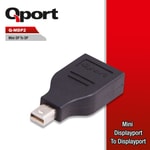Qport Q-MDP2 Mini Display Port Erkek - Display Port Dişi Çevirici Adaptör, Mini DP to DP, Görüntü Aktarma Kablosu