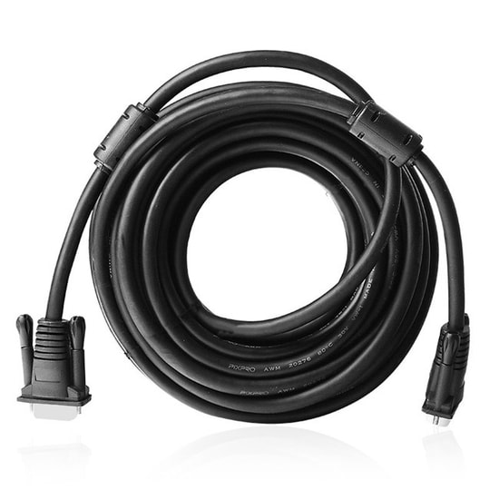 Dark DK-CB-VGAL1000 10 Metre Ferrit Core Çift EMI/RFI Filtreli VGA Erkek Kablo - 8mm Çap, 30 AWG Saf Bakır, ABS Kaplama