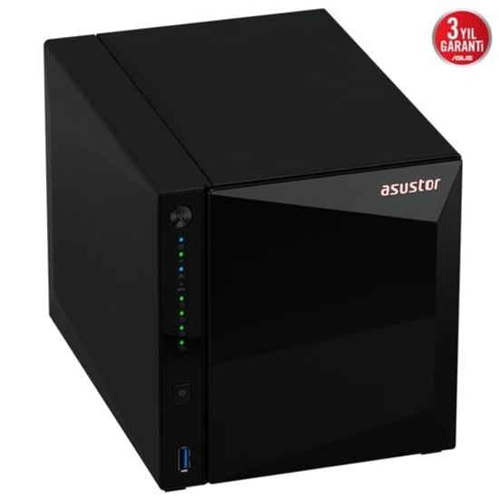 Asustor AS3304T V2 4 Yuvalı NAS Depolama - 1.7GHz İşlemci, 2GB DDR4 RAM, 2.5GbE Bağlantı, 3x USB 3.2, 4x22TB Destek