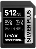 Lexar 512Gb Sd Professional Silver Plus Sdxc Uhs-I 205Mbs Okuma 150Mbs Yazma C10 V30 U3 LSDSIPL512G-BNNNG Kart Bellek