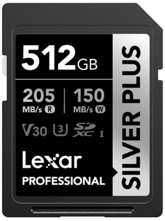 Lexar 512Gb Sd Professional Silver Plus Sdxc Uhs-I 205Mbs Okuma 150Mbs Yazma C10 V30 U3 LSDSIPL512G-BNNNG Kart Bellek
