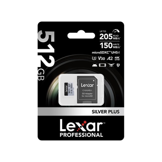 Lexar 512Gb MicroSd High-Performance Silver Plus MicroSdxc Uhs-I 205Mbs Okuma 150Mbs Yazma LMSSIPL512G-BNANG Kart Bellek