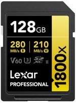 Lexar 128Gb Sd Professional 1800X Sdxc Uhs-II 280Mbs Okuma 210Mbs Yazma C10 V60 U3 LSD1800128G-BNNNG Kart Bellek