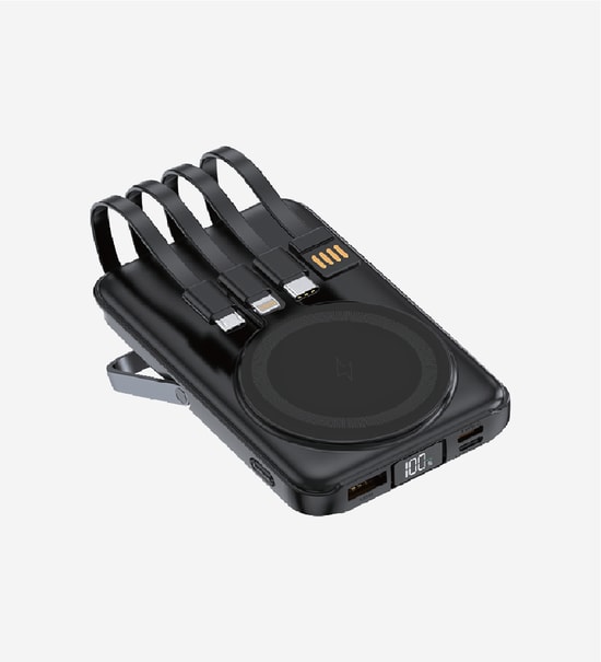 Linktech WF27 Mini Led Ekranlı Çoklu Kablolu 10000Mah Wireless Şarjlı Powerbank