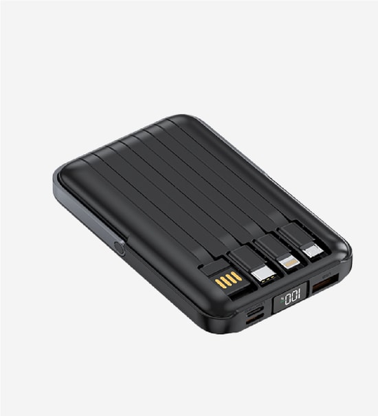Linktech WF27 Mini Led Ekranlı Çoklu Kablolu 10000Mah Wireless Şarjlı Powerbank