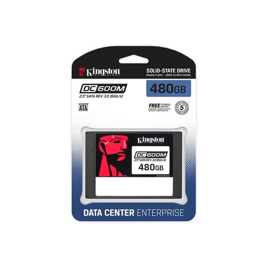 Kingston DC600M 480GB Enterprise SATA 2.5" SSD (SEDC600M/480G) - 560/470MB/s Okuma/Yazma, 7mm, PLP, Veri Merkezi SSD