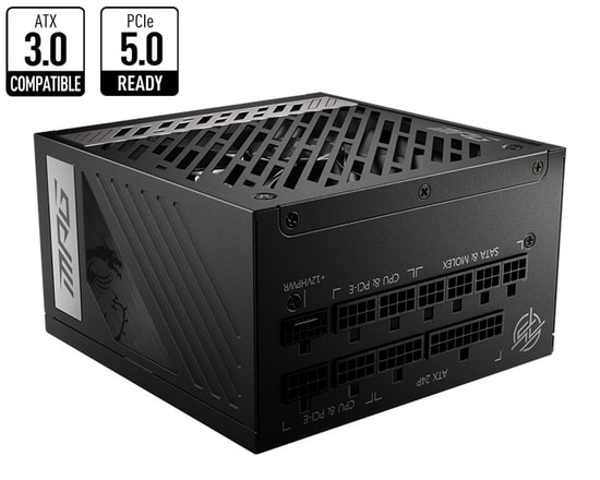 MSI MPG A1000G 1000W 80+ Gold PCIE5 Full Modüler Güç Kaynağı - PFC, Yüksek Verimlilik, ATX 3.0, Sessiz 135mm Fan