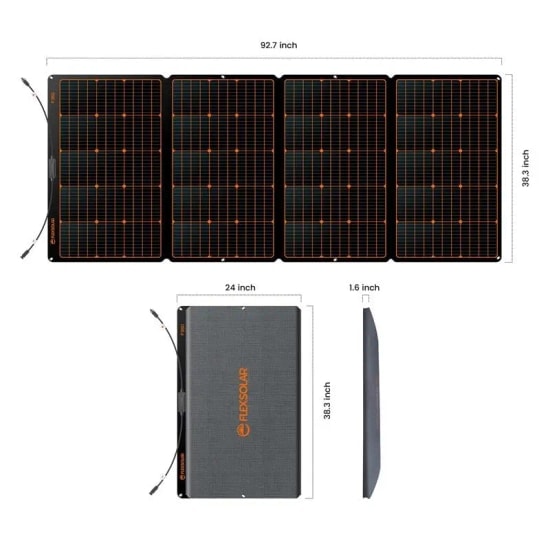 Flexsolar F360 Taşınabilir Güneş Paneli 360W - Katlanabilir Tasarım, Yüksek Verimli Monokristal, 12A Çıkış Kapasitesi