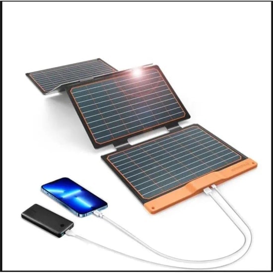 Flexsolar S40 Taşınabilir Güneş Paneli 40W - Yüksek Verimli Monokristal Hücre, USB Çıkışlı, Katlanabilir Tasarım