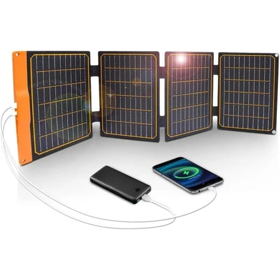 Flexsolar S40 Taşınabilir Güneş Paneli 40W - Yüksek Verimli Monokristal Hücre, USB Çıkışlı, Katlanabilir Tasarım