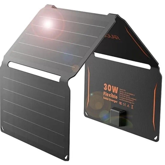 Flexsolar E30 30W Taşınabilir Güneş Paneli - Yüksek Verimli Monokristal Hücre, Katlanabilir Tasarım, Hafif ve Kompakt