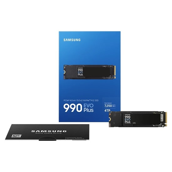 Samsung 990 EVO Plus 4TB NVMe M.2 SSD (MZ-V9S4T0BW) - 7250/6300MB/s Okuma/Yazma, PCIe Gen4x4 / Gen5x2, HMB Önbellek