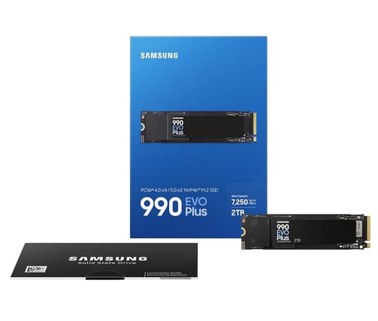 Samsung 990 Evo Plus 2TB NVMe M.2 SSD (MZ-V9S2T0BW) - 7250/6300MB/s Okuma/Yazma, PCIe Gen4x4 / Gen5x2, HMB Önbellek