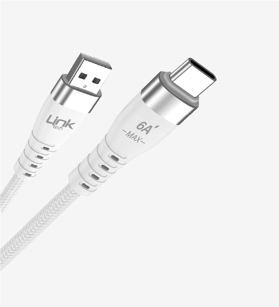 Linktech K654 Premium 120W Örgülü Metal Başlı Tip-C Şarj Kablosu