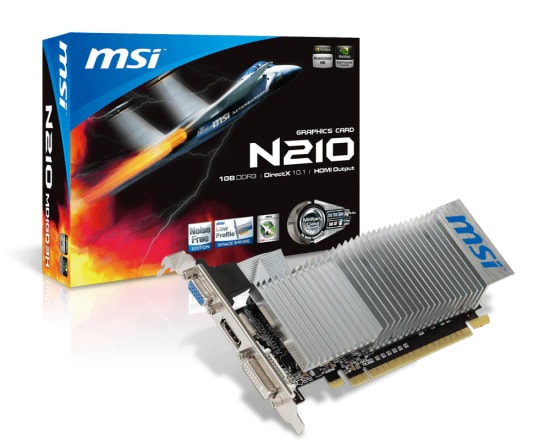 Msi Geforce 210 N210-1GD3/LP 589Mhz PCI Express x16 2.0 DDR3 1024Mb 64Bit Ekran Kartı