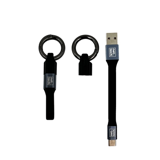 Nettech NT-DC21 Siyah 3A Type-C Hızlı Şarj ve Data Kablosu - 20cm Uzunluk, Güvenilir Bağlantı