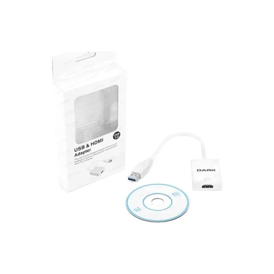Dark DK-AC-UGA33 USB 3.0 to HDMI 1.3 Dönüştürücü - USB Type-A Full HD 1080P Adaptör, 15cm Kablo, Yüksek Hızlı Bağlantı