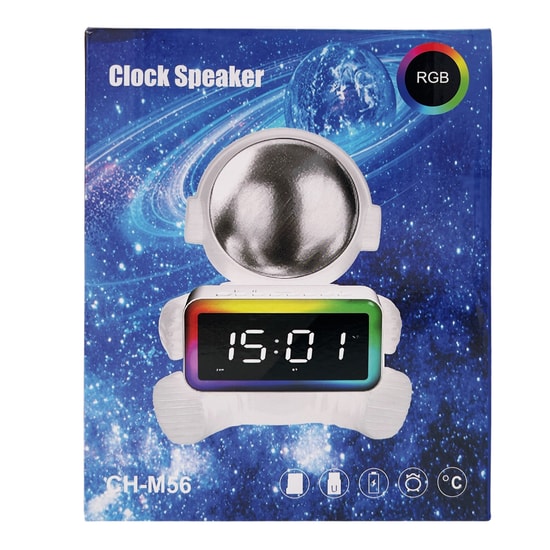 Nettech CH-M56 Astronot Tasarımlı Kablosuz Bluetooth Speaker (NT-108809) - 10m Mesafe, LED Lamba, USB Çıkışlı