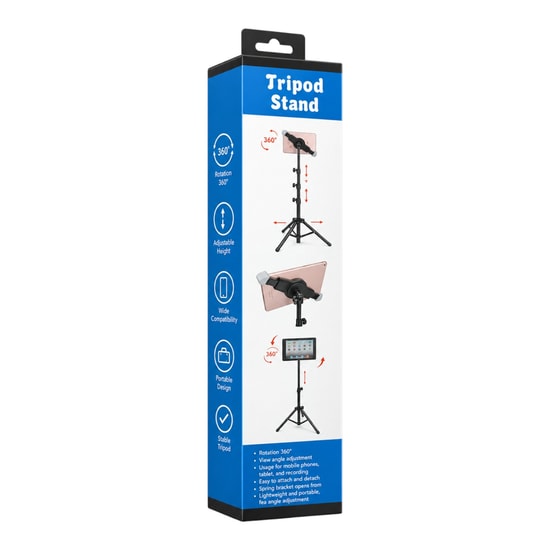Nettech 8806 Siyah Tripod Standı - Tablet ve Telefon için, Ayarlanabilir Yükseklik NT-82475