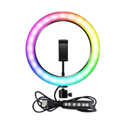 RGB MJ36 Led 14" Beyaz Ring Light - 16 Renk, 10 Kademeli Parlaklık, USB, 3000K-6000K, 25W