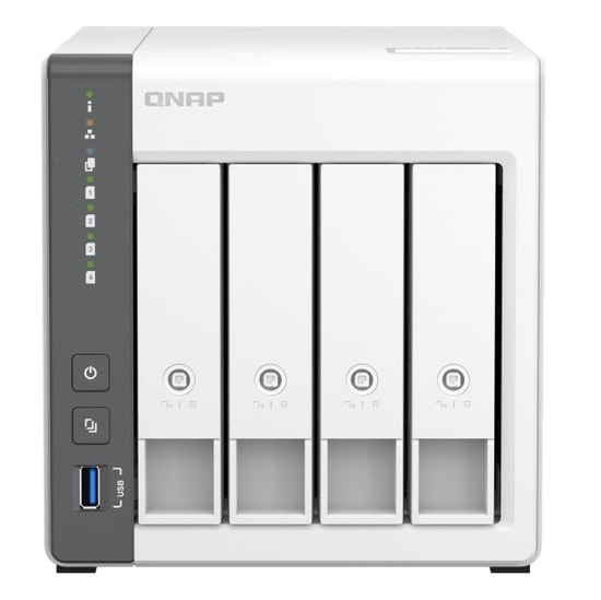 QNAP TS-433-4GB 4 Disk Yuvalı Beyaz Tower NAS - ARM 4 Çekirdek, USB 3.2, 2.5G Ethernet, Fan Soğutmalı Depolama Çözümü