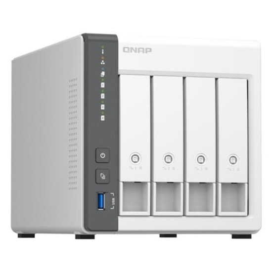 QNAP TS-433-4GB 4 Disk Yuvalı Beyaz Tower NAS - ARM 4 Çekirdek, USB 3.2, 2.5G Ethernet, Fan Soğutmalı Depolama Çözümü